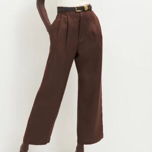 Reformation Brown High-Waist Wide Leg Trousers